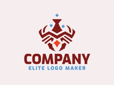 Crie seu logotipo online com a forma de uma coruja combinado com um frasco de laboratório, com cores customizáveis e estilo abstrato.