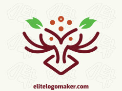 Ideal logo for different businesses in the shape of an owl combined with leaves, with an double meaning style.