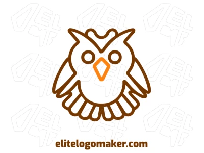 Cool symmetric logo featuring an owl with a sleek monoline design for a modern and balanced look.