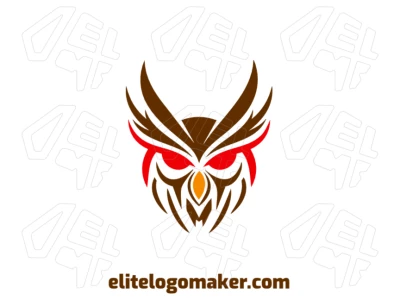 Original logo design featuring an owl's head with a symmetrical and professional design, in a symmetrical style, creating a unique and balanced visual identity.