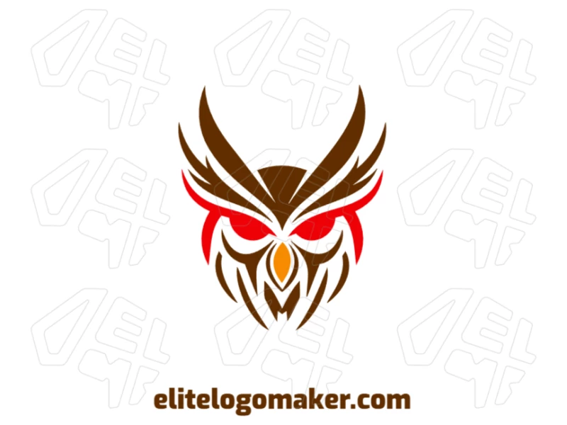 Original logo design featuring an owl's head with a symmetrical and professional design, in a symmetrical style, creating a unique and balanced visual identity.
