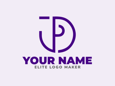 This initial letter logo design combines the shapes of 'P' and 'D' in a striking purple color, creating a distinctive and memorable impression.