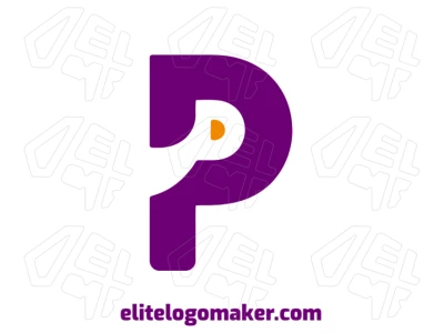Um logo editável com a letra "P" de aparência simples, no estilo minimalista, oferecendo um visual limpo e versátil.