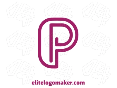"P" com design bonito e minimalista que cria um logotipo notável com estética limpa e moderna.