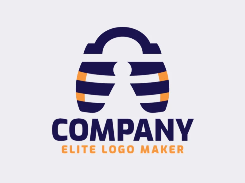 Logotipo criativo com a forma de um cadeado com design refinado e estilo abstrato.