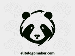 The mascot logo was created with abstract shapes forming a panda bear with the color black.