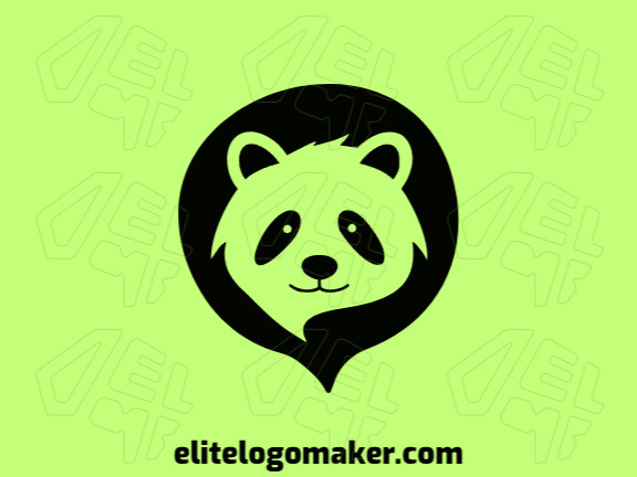 Logotipo ideal para diferentes negócios com a forma de um urso panda , com design criativo e estilo mascote.