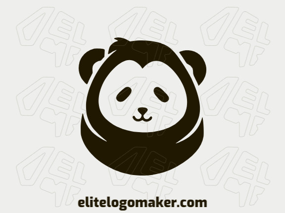 Contemporary emblem featuring a panda bear, exquisitely crafted with a sleek and minimalist aesthetic.