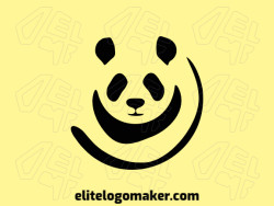 A minimalist Panda logo featuring black colors - a simple silhouette that conveys a friendly, gentle vibe.