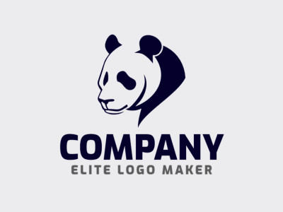 Logotipo abstrato com design refinado, formando um urso panda com a cor preto.