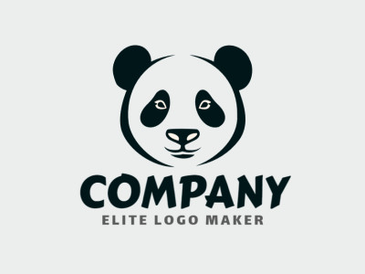 Crie um logotipo para sua empresa com a forma de um urso panda com estilo mascote e com as cores preto e bege.