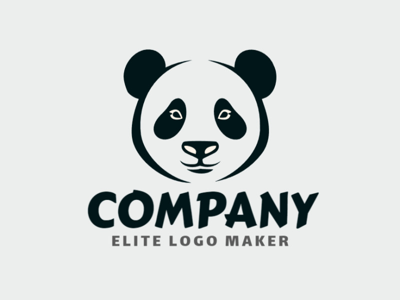 Crie um logotipo para sua empresa com a forma de um urso panda com estilo mascote e com as cores preto e bege.