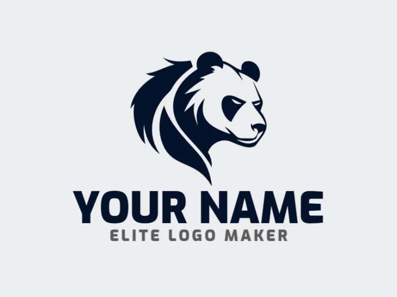 An editable abstract logo featuring a panda bear, designed with creative and flexible elements.