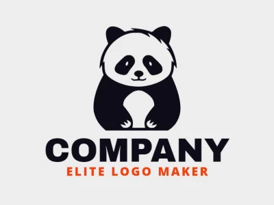 Logotipo creativo en forma de un oso panda con diseño refinado y estilo simple.