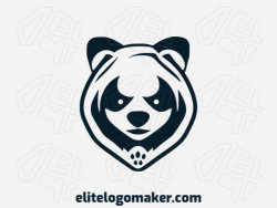 Ideal logo for different businesses in the shape of a Panda bear with a minimalist style.