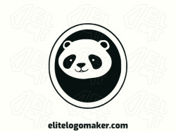 The professional logo was in the shape of a panda bear with a circular style, the color used was black.
