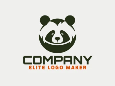 The logo template for sale is in the shape of a panda bear, the color used was black.