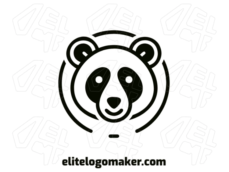 A flashy logo template featuring a panda bear combined with a circle, offering a simple yet striking design style.