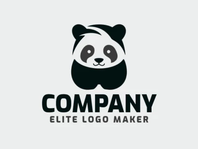 Emblema contemporâneo com um filhote de urso panda, primorosamente trabalhado com uma estética elegante e estilo mascote.