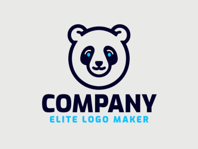 A childish logo featuring a panda bear head, charmingly crafted with shades of blue, black, and beige for a playful and endearing look.