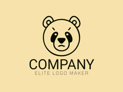 A minimalist logo idea featuring a graceful panda bear head, suitable for various branding purposes.