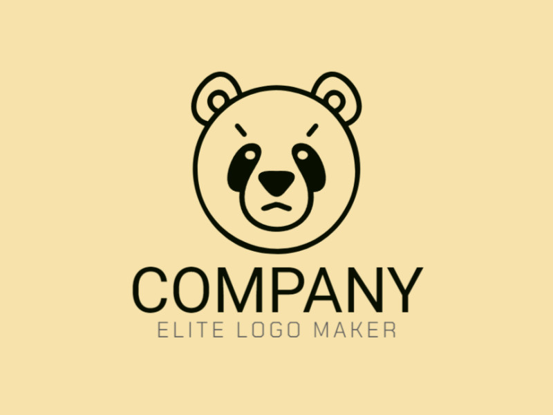 Una idea de logotipo minimalista que presenta una elegante cabeza de oso panda, adecuada para diversos fines de marca.