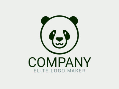 A graceful and creative minimalist vector logo template featuring a panda bear head in black, perfect for elegant branding.