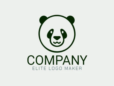 A graceful and creative minimalist vector logo template featuring a panda bear head in black, perfect for elegant branding.