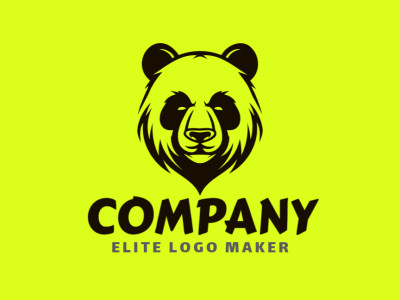 A customizable abstract panda bear head logo, designed in black, perfect for a flashy and unique brand identity.