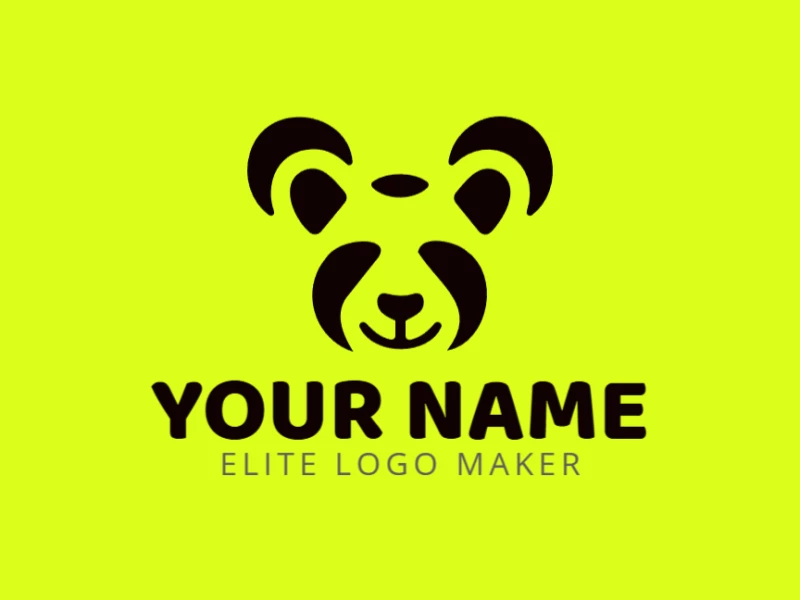 Um logotipo simples e editável com a cabeça de um panda minimalista, oferecendo uma solução de design barata e encantadora.