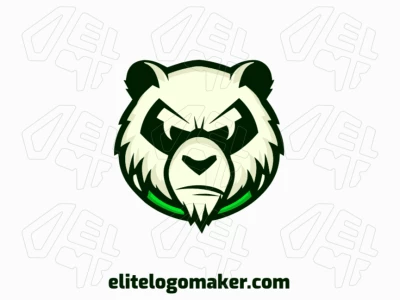 Um charmoso logo de cabeça de urso panda, incorporando o espírito de uma mascote adorável.
