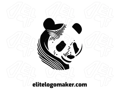 Diseño de logo único con un oso panda simétrico y detalles interesantes, creando una identidad visual cautivadora y equilibrada.
