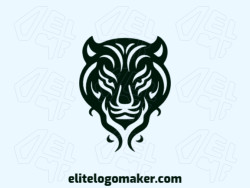 Embodying elegance and grace, this abstract logo features a fierce panther in bold black. Its captivating design represents strength and sophistication, perfect for brands that want to leave a lasting impression.