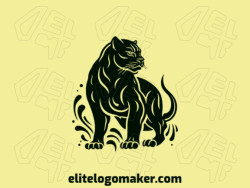 Customizable logo in the shape of a panther with creative design and mascot style.
