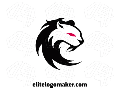 Un logo minimalista y llamativo con una pantera de diseño abstracto y colores editables, perfecto para una identidad de marca audaz y moderna.