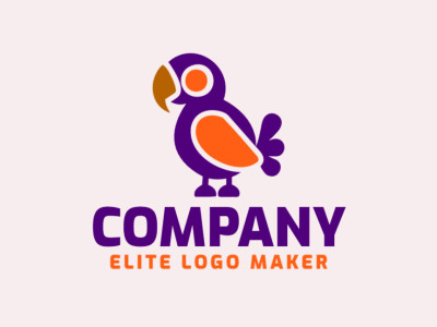 A childish logo maker featuring an original and customizable parakeet design, perfect for playful branding.
