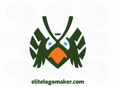 Logotipo ideal para diferentes negócios com a forma de um periquito, com estilo abstrato.