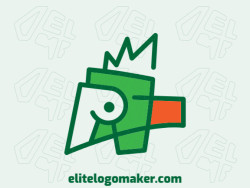 Great logo in the shape of a parrot with abstract design, easy to apply in different media.