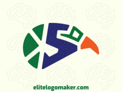 Ideal logo for different businesses in the shape of a parrot combined with a letter "S", with creative design and abstract style.