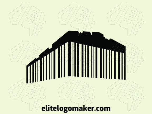 Abstract logo with the shape of a Parthenon combined with a barcode with black color.