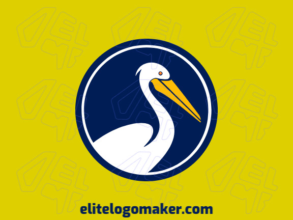 Logotipo profissional com a forma de um pelicano com design criativo e estilo simples.