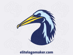 Logotipo criativo com a forma de um pelicano com design refinado e estilo criativo.
