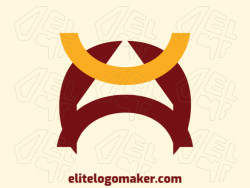 Simple logo composed of abstract shapes, forming a pencil with brown and yellow colors.
