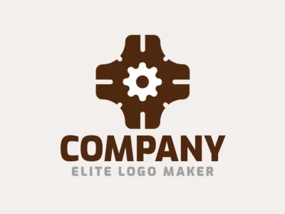 Logo Template for sale in the shape of a pencil, the color used was brown.