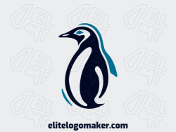 Creative logo in the shape of a penguin with a refined design and minimalist style.