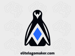 Create your online logo in the shape of a penguin with customizable colors and symmetric style.