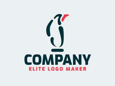 Logotipo ideal para diferentes negocios en forma de un pingüino con diseño creativo y estilo minimalista.