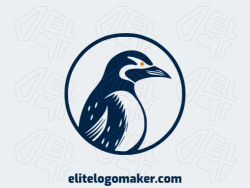 The professional logo is in the shape of a penguin with a circular style, and the colors used were blue and orange.
