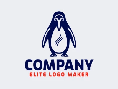 Logotipo profesional en forma de un pingüino con diseño creativo y estilo creativo.