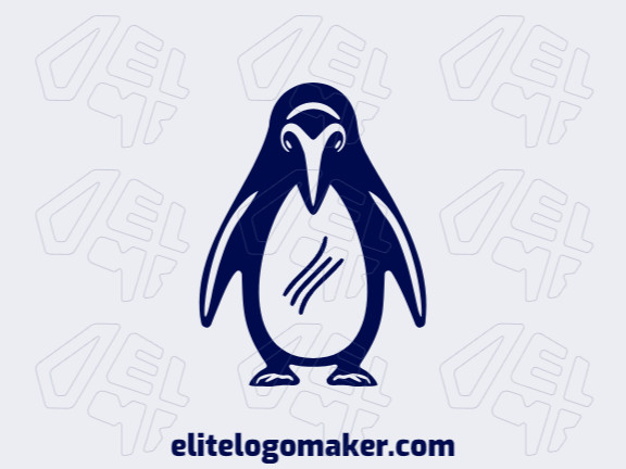 Professional logo in the shape of a penguin with creative design and creative style.